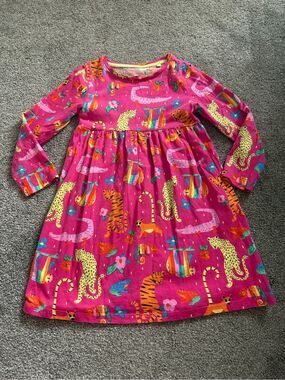 Bluezoo Pink Rainbow Jungle Animal Dress Sz 5-6
